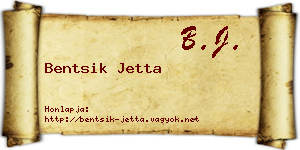 Bentsik Jetta névjegykártya